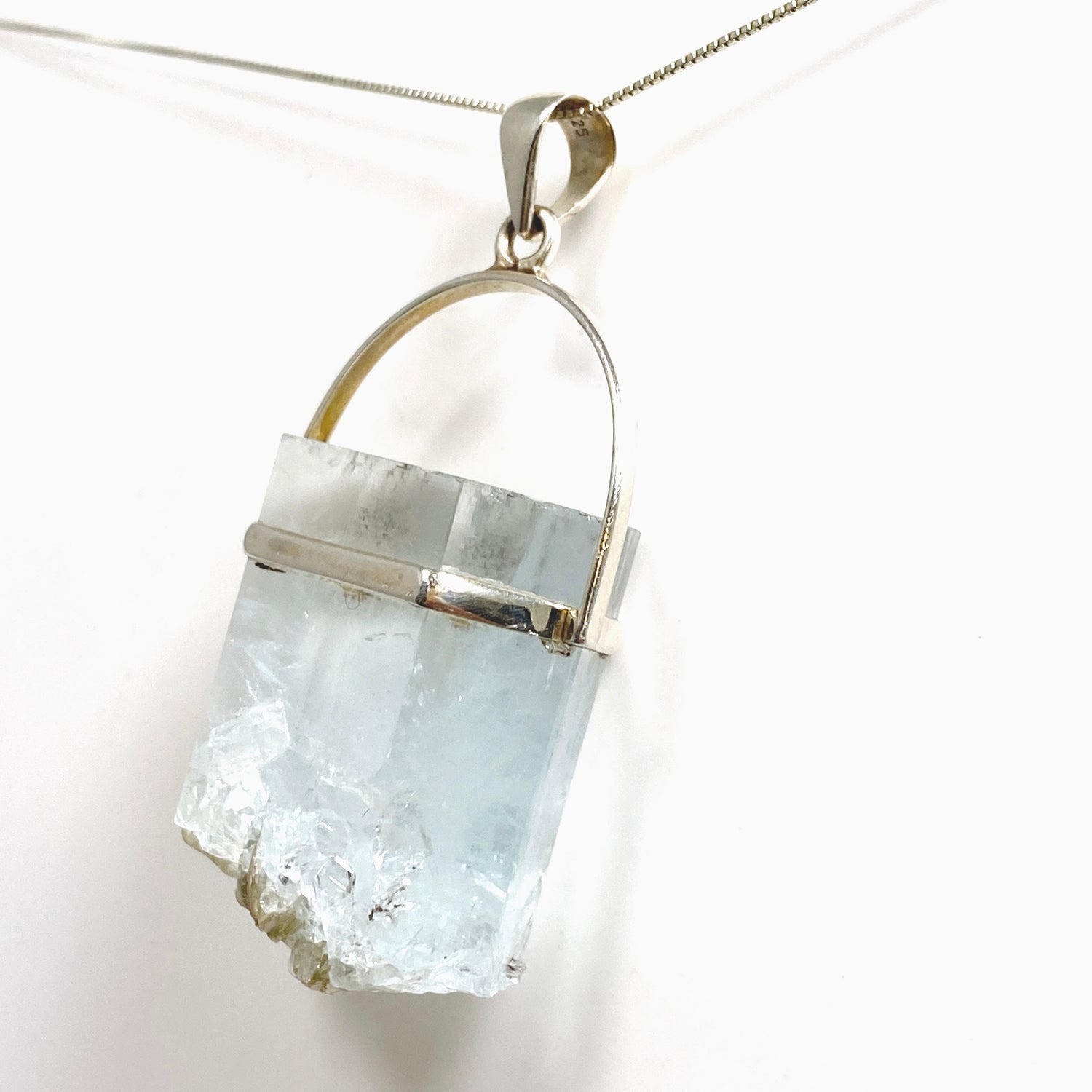 Aquamarine and Muscovite Raw Crystal Pendant PPGJ1101