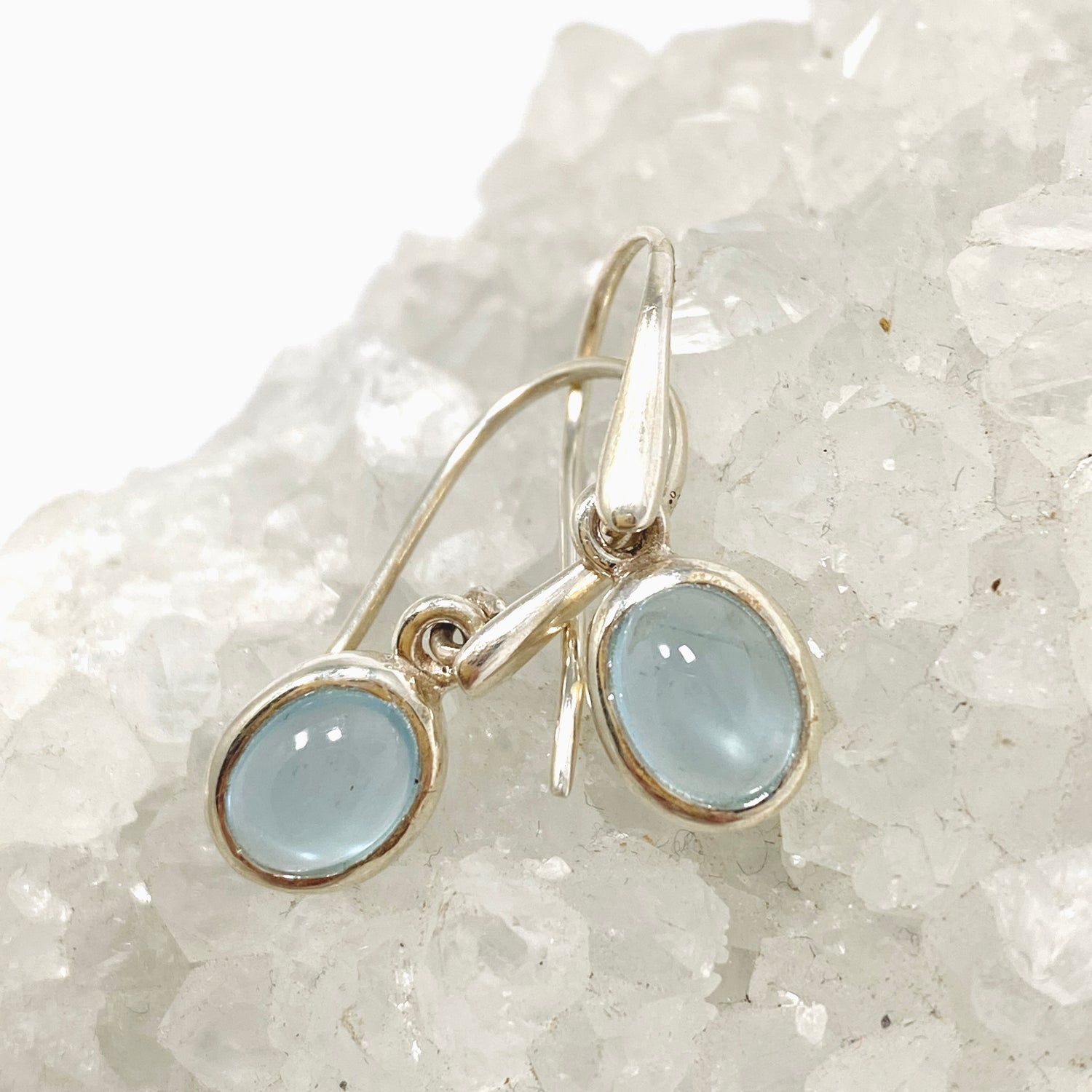 Aquamarine Oval Cabochon Earrings PEGJ344