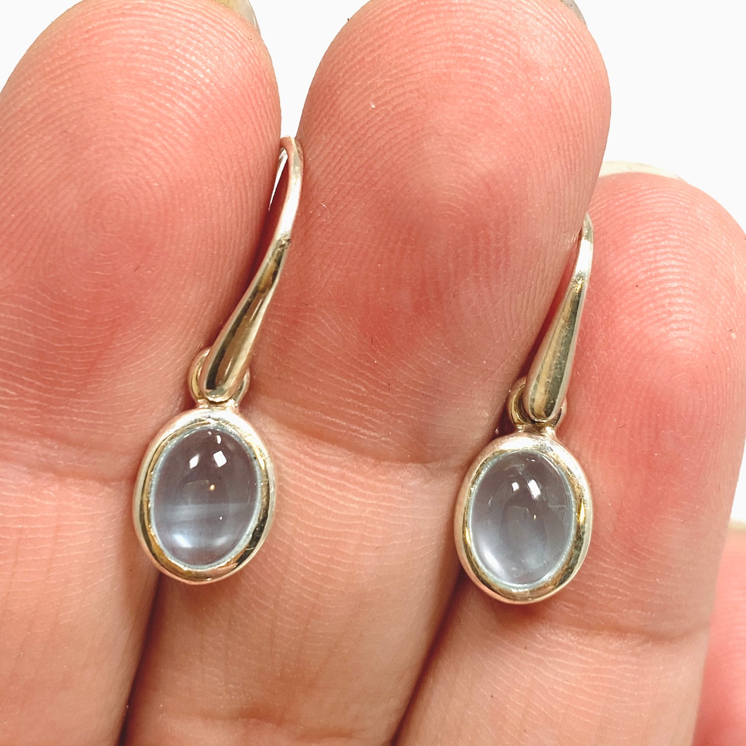Aquamarine Oval Cabochon Earrings PEGJ344
