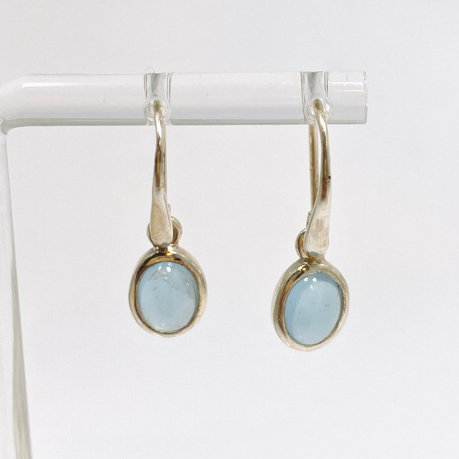 Aquamarine Oval Cabochon Earrings PEGJ344