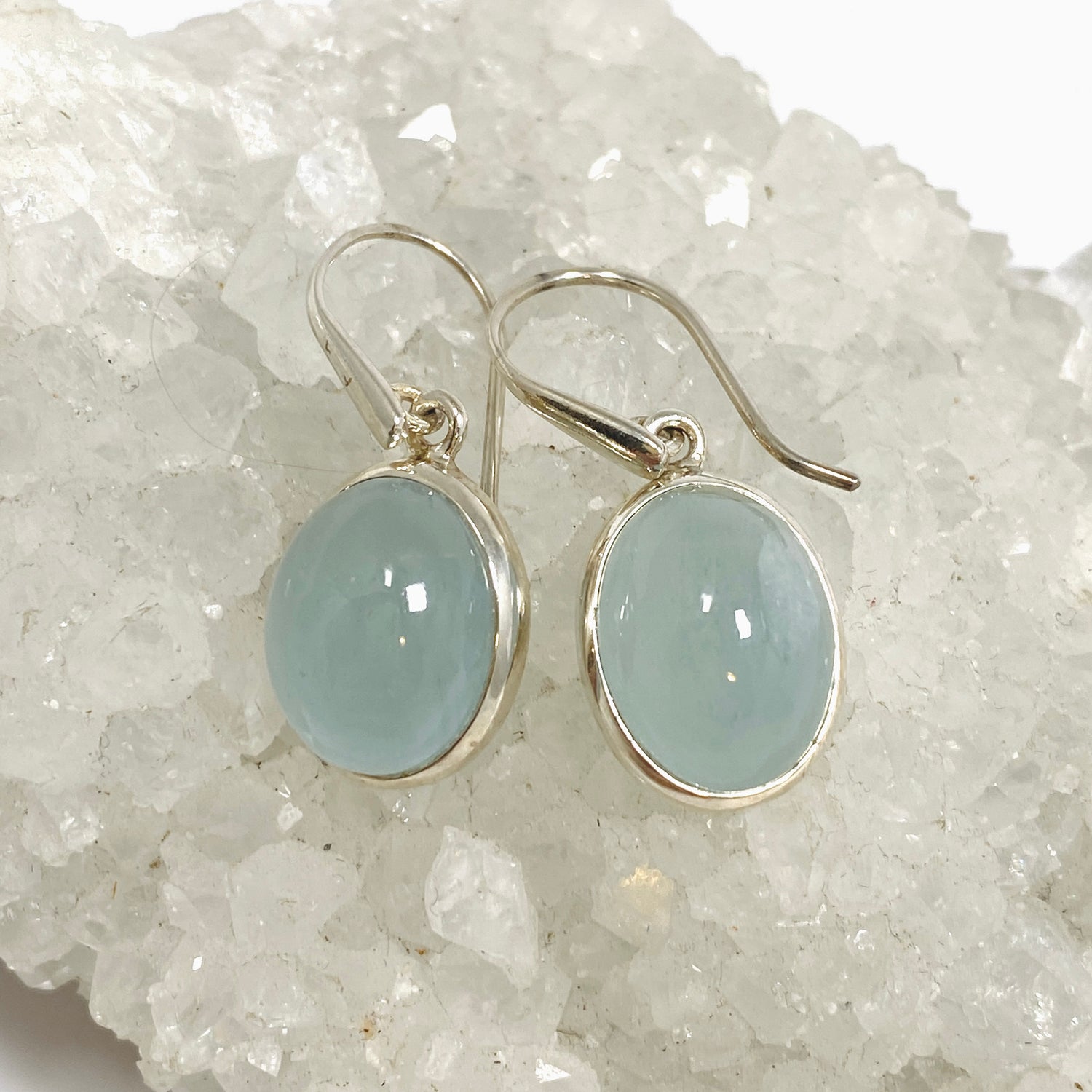 Aquamarine Oval Cabochon Earrings PEGJ345