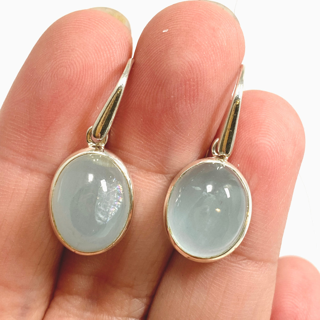 Aquamarine Oval Cabochon Earrings PEGJ345
