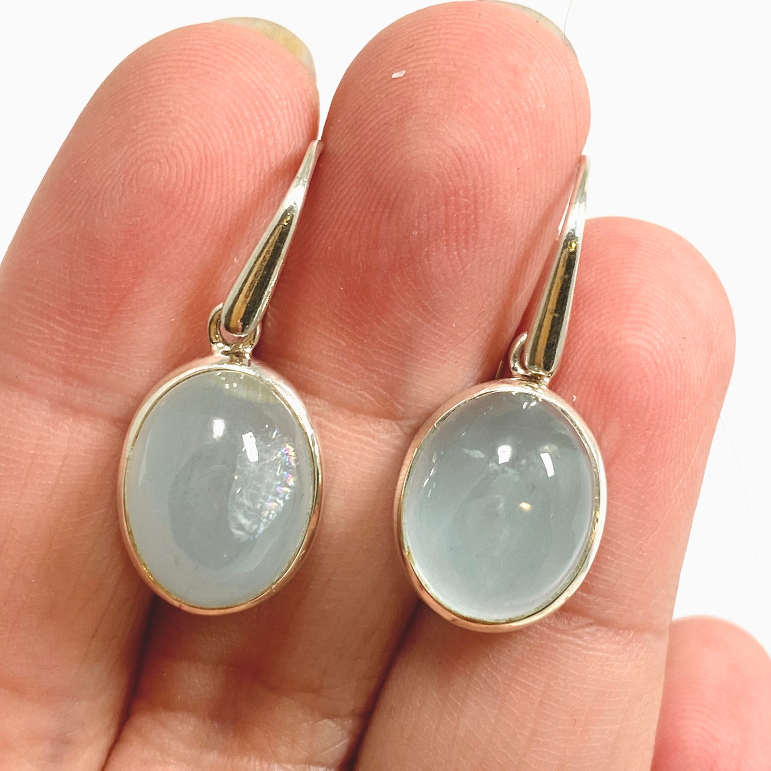 Aquamarine Oval Cabochon Earrings PEGJ345