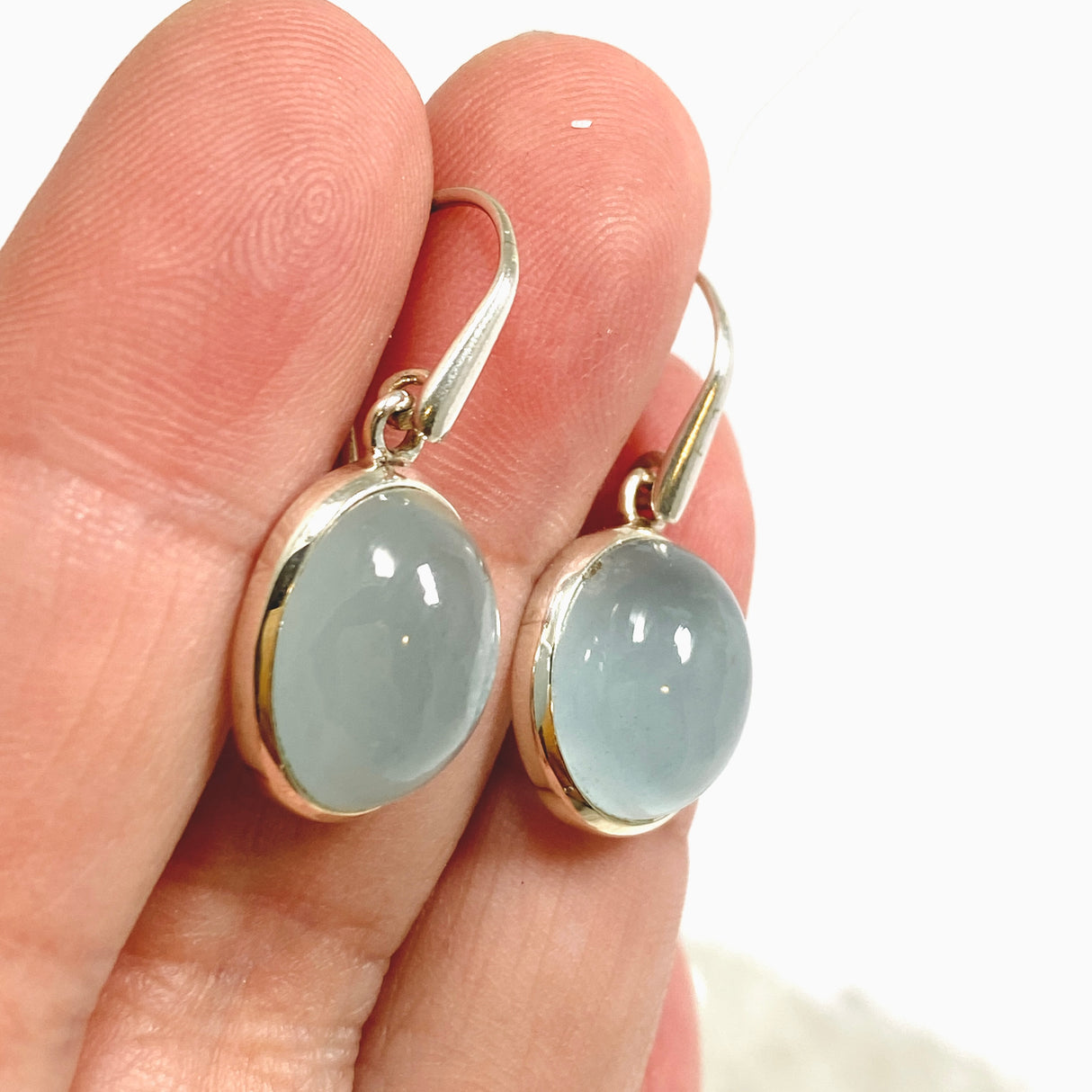 Aquamarine Oval Cabochon Earrings PEGJ345