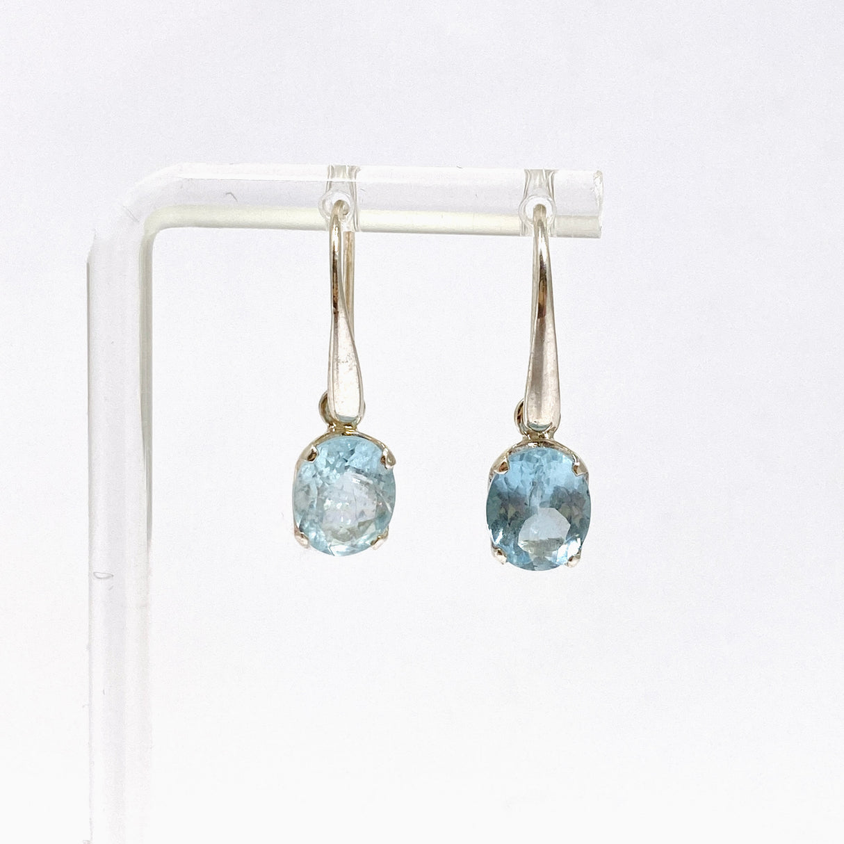 Aquamarine Oval Faceted Earrings PEGJ347