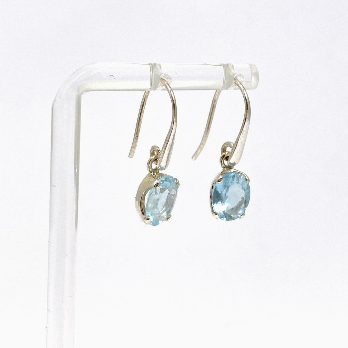 Aquamarine Oval Faceted Earrings PEGJ347