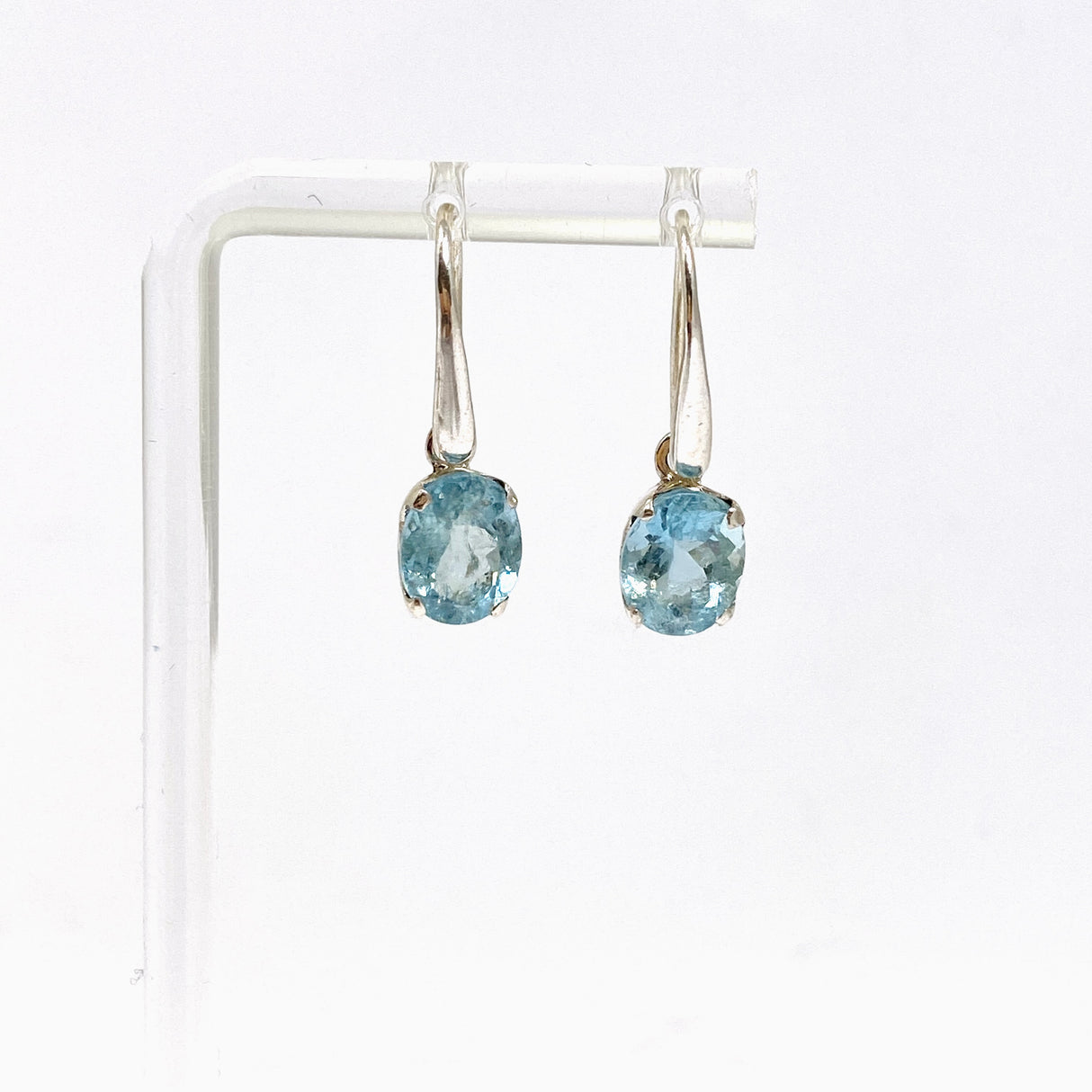 Aquamarine Oval Faceted Earrings PEGJ348
