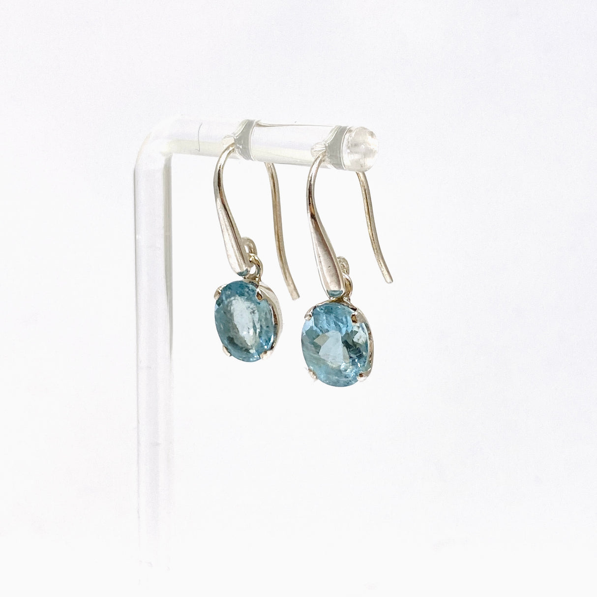 Aquamarine Oval Faceted Earrings PEGJ348