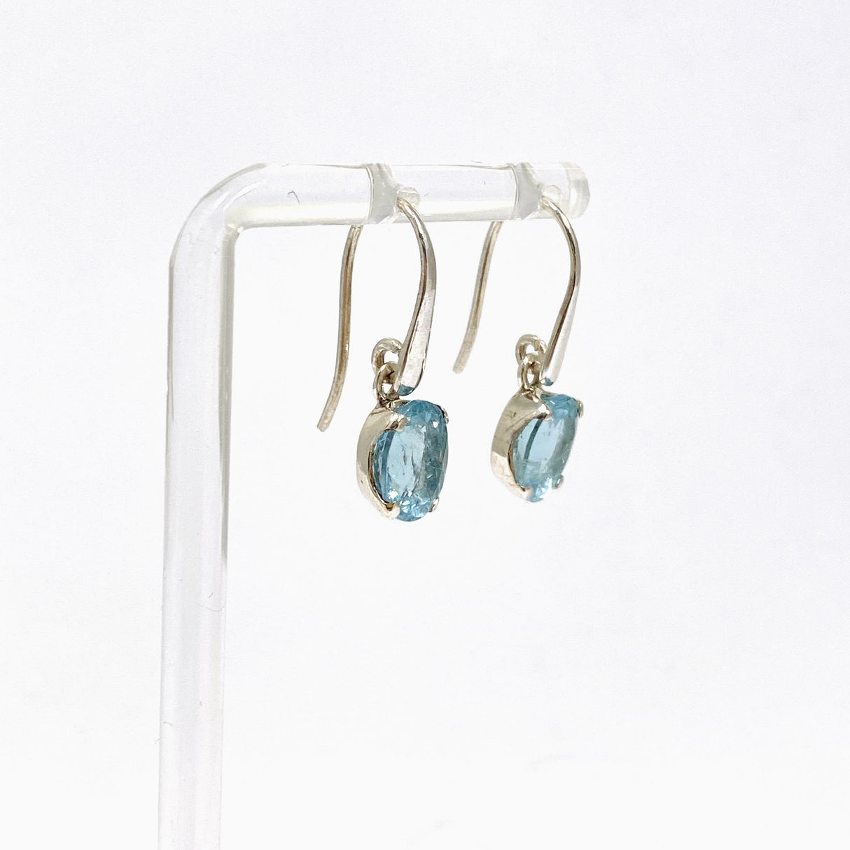 Aquamarine Oval Faceted Earrings PEGJ348