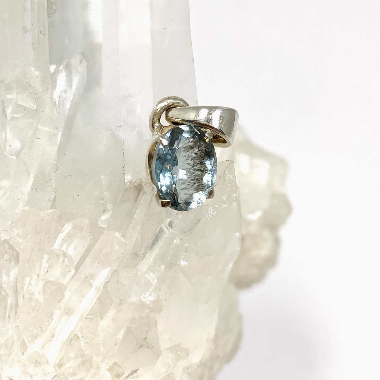 Aquamarine Oval Faceted Pendant PPGJ1126