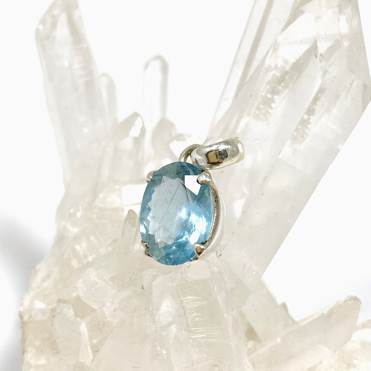 Aquamarine Oval Faceted Pendant PPGJ1127