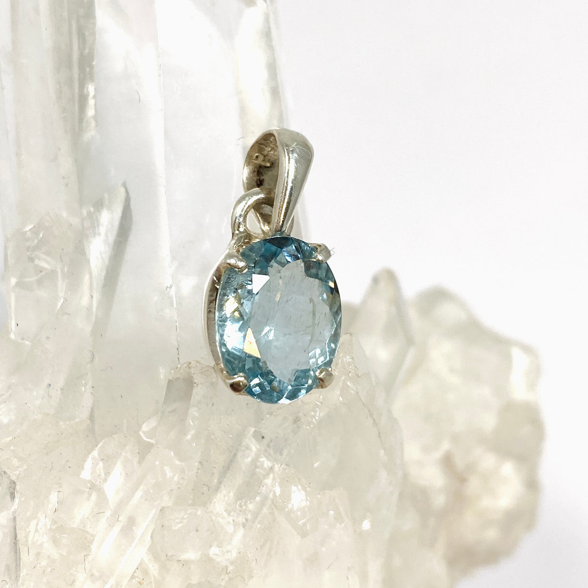 Aquamarine Oval Faceted Pendant PPGJ1128