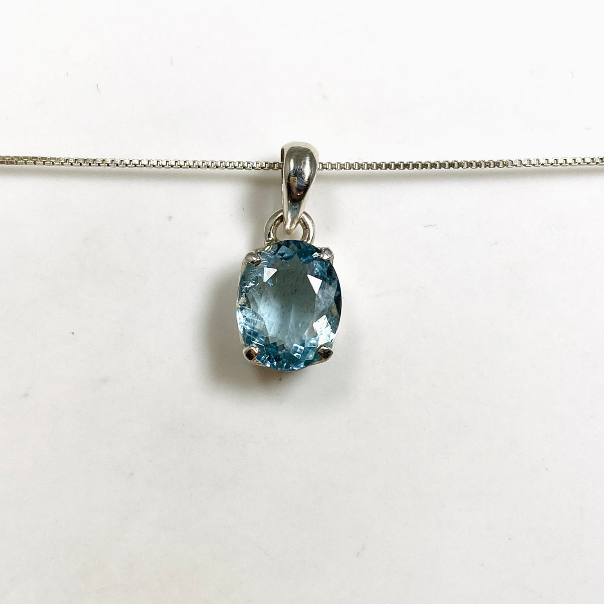Aquamarine Oval Faceted Pendant PPGJ1128