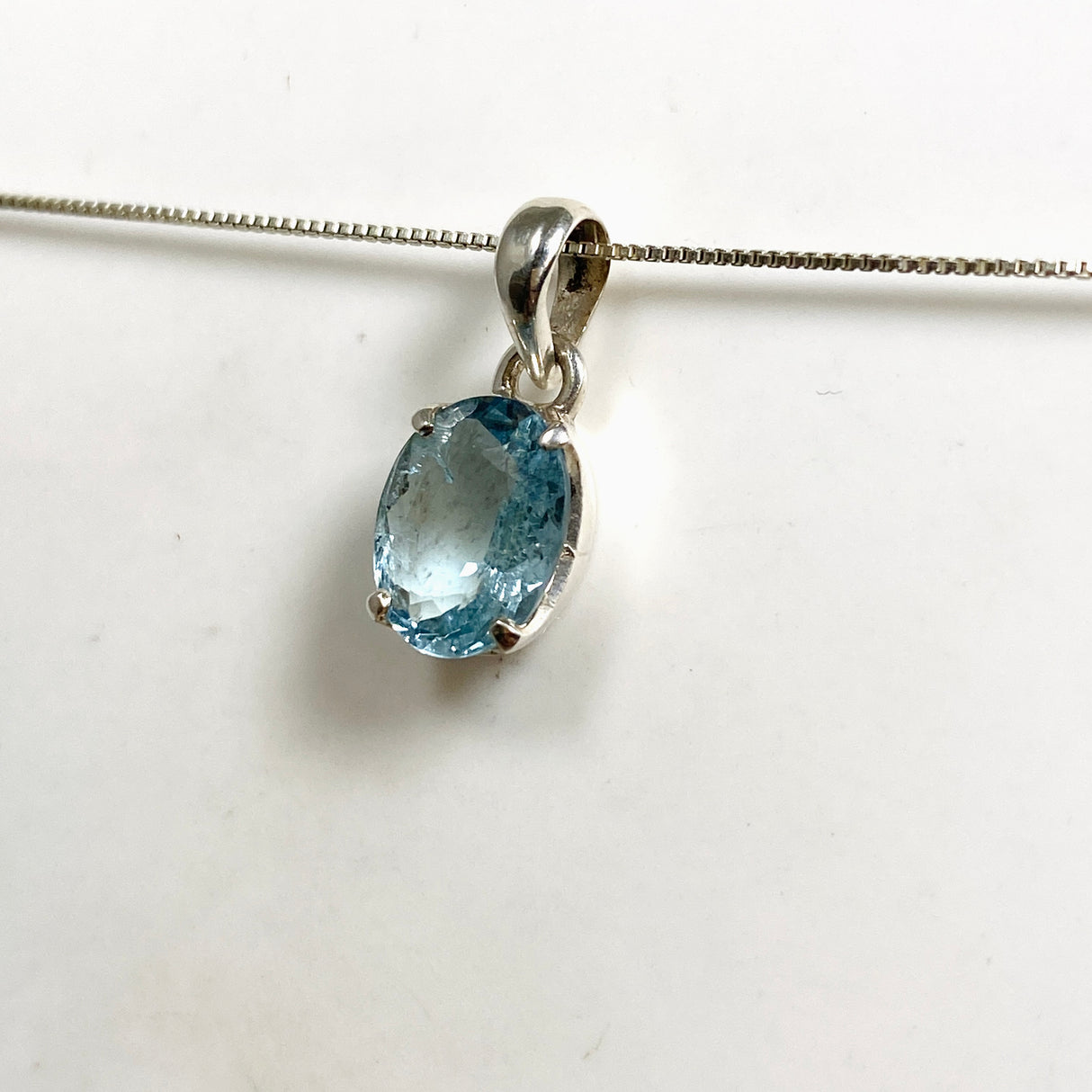 Aquamarine Oval Faceted Pendant PPGJ1128