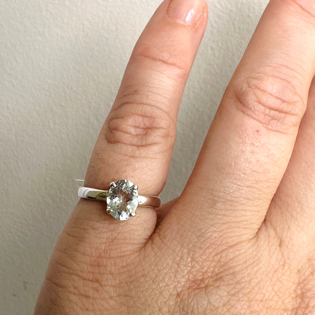 Aquamarine Oval Faceted Ring Size 5 PRGJ802