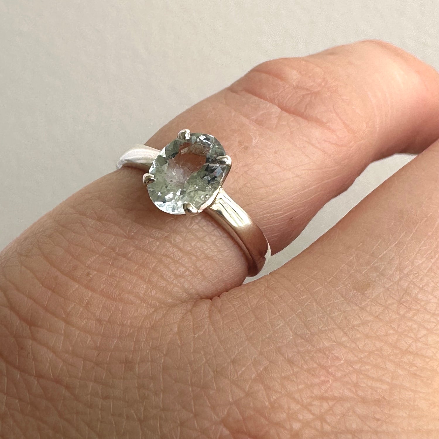 Aquamarine Oval Faceted Ring Size 5 PRGJ802