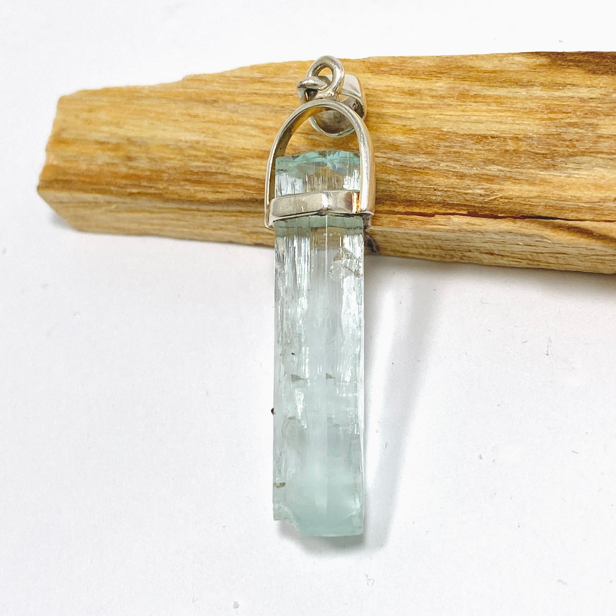Aquamarine (Pakistan) Raw Crystal Pendant PPGJ1104