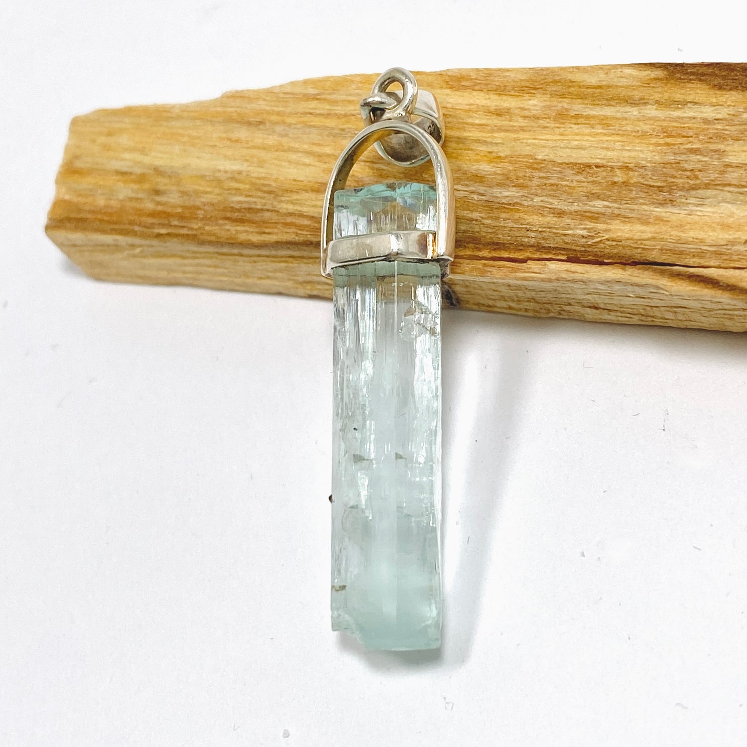 Aquamarine (Pakistan) Raw Crystal Pendant PPGJ1104