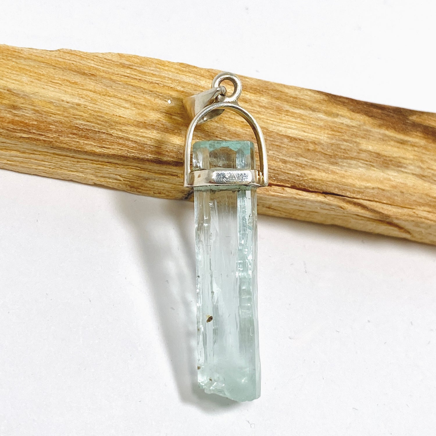 Aquamarine (Pakistan) Raw Crystal Pendant PPGJ1104