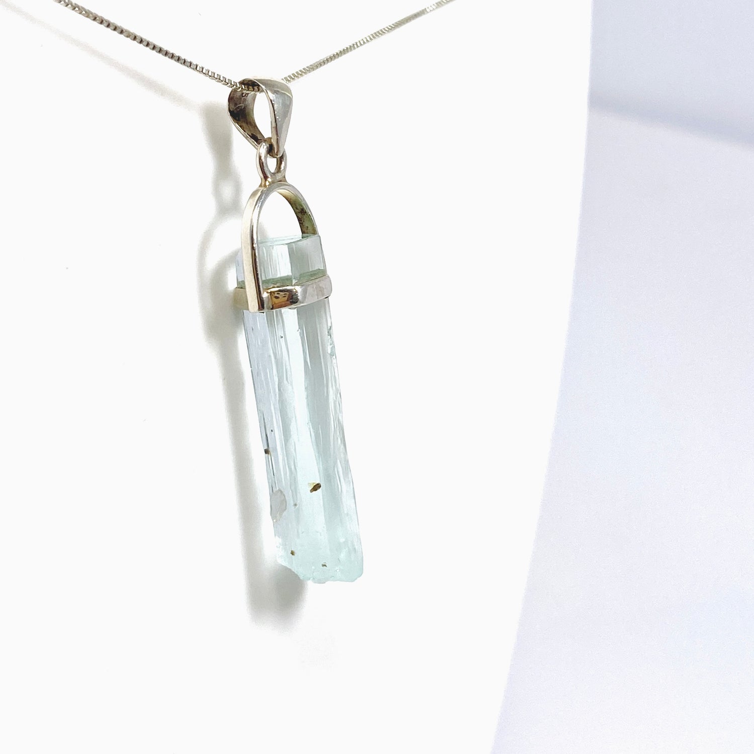 Aquamarine (Pakistan) Raw Crystal Pendant PPGJ1104