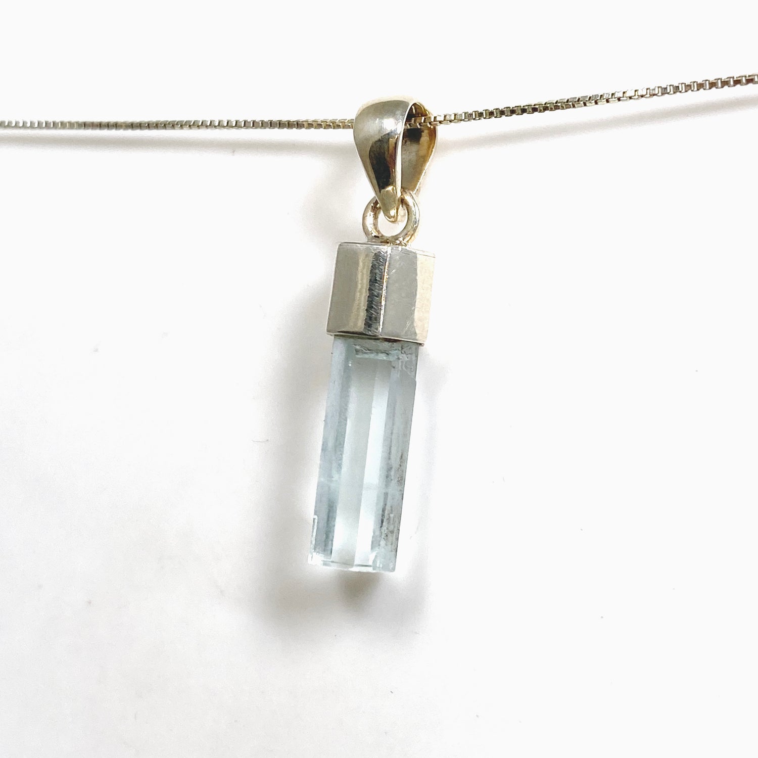 Aquamarine (Pakistan) Raw Crystal Pendant PPGJ1107