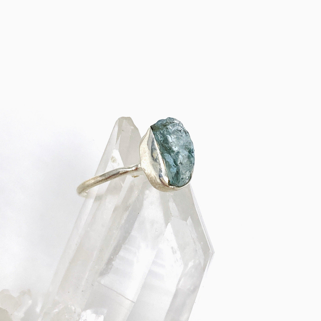 Aquamarine Raw Ring PRGJ333 - Nature's Magick