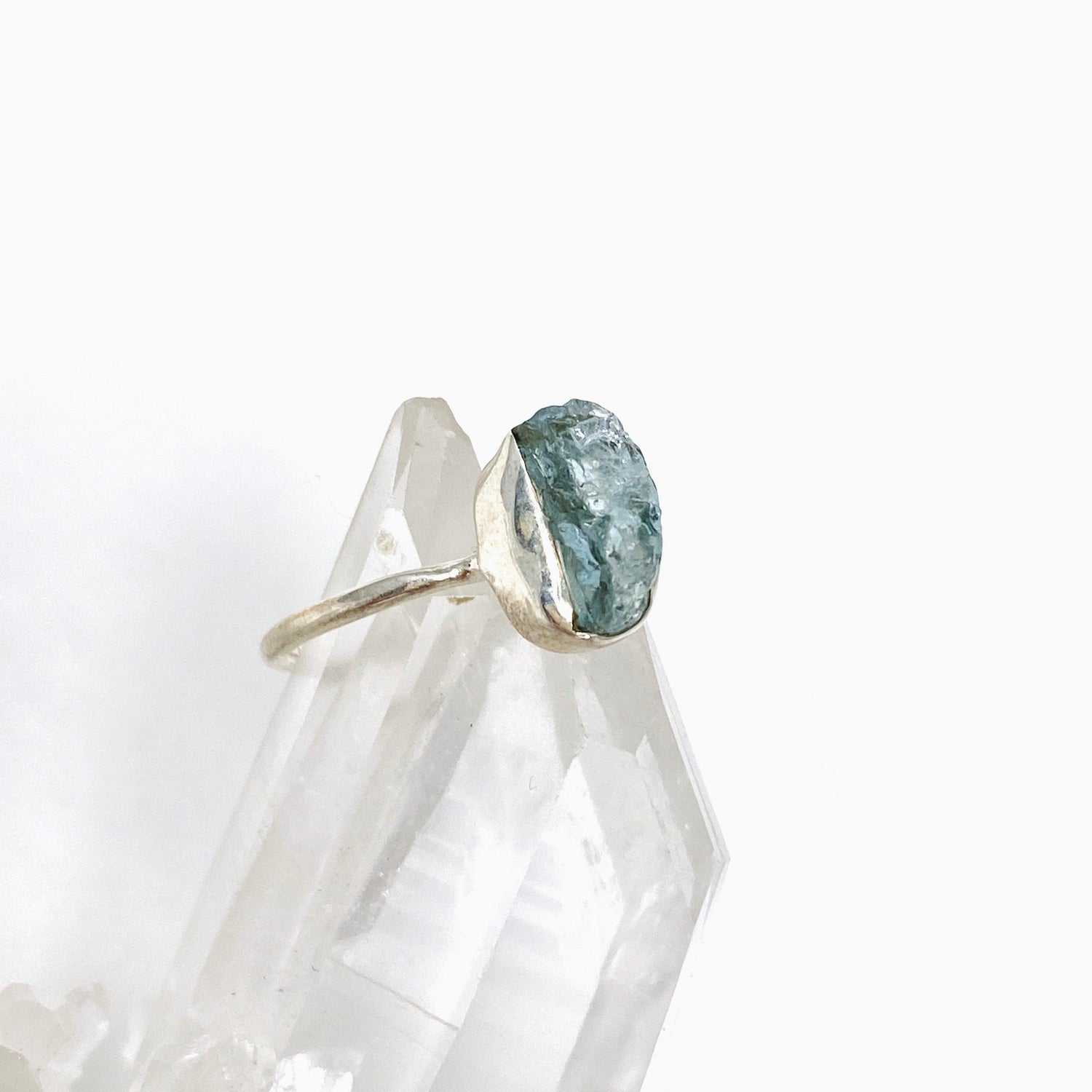 Aquamarine Raw Ring PRGJ333 - Nature's Magick
