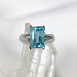 Aquamarine Rectangular Emerald Cut ring s.7 HRGJ-40 - Nature's Magick