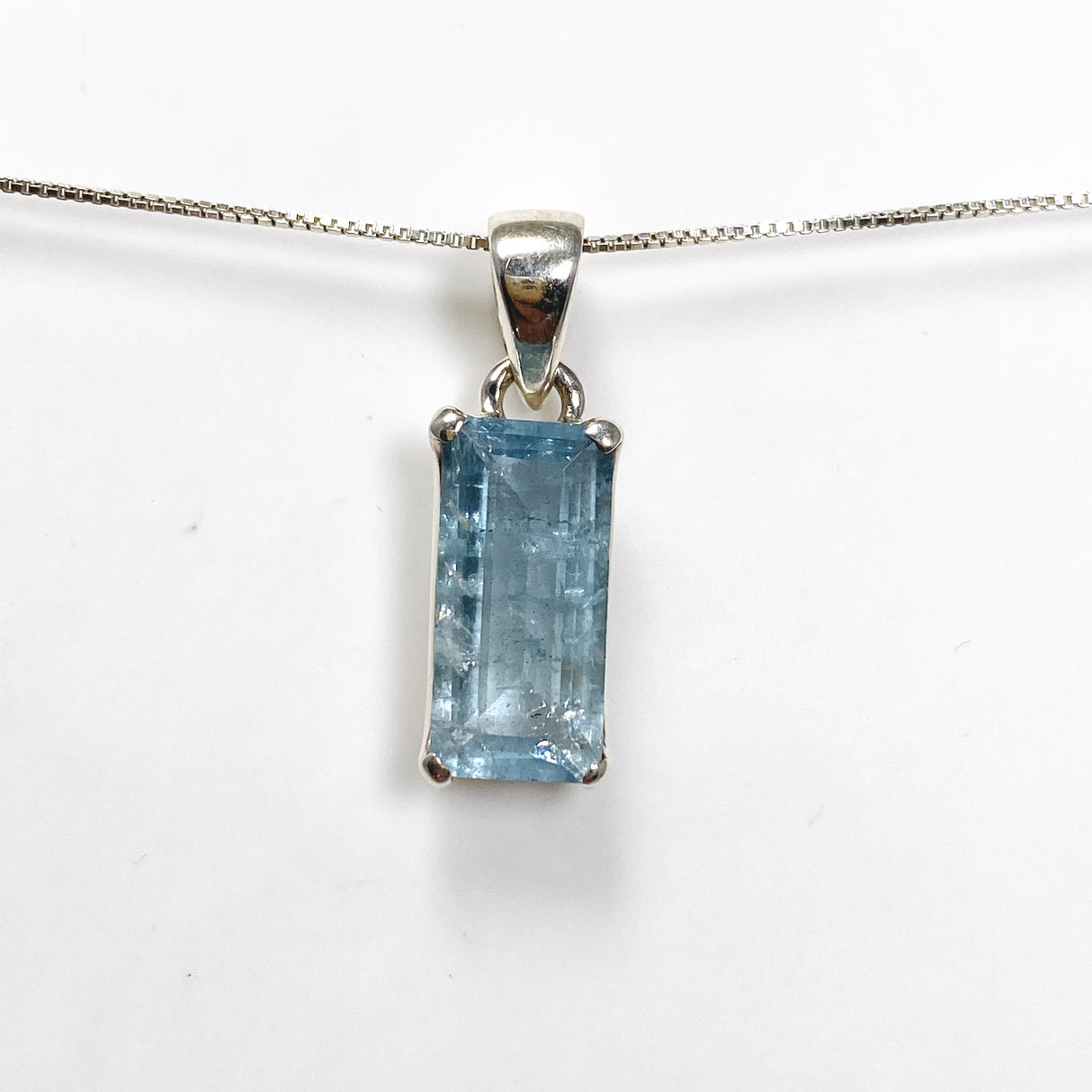 Aquamarine Rectangular Faceted Pendant PPGJ969