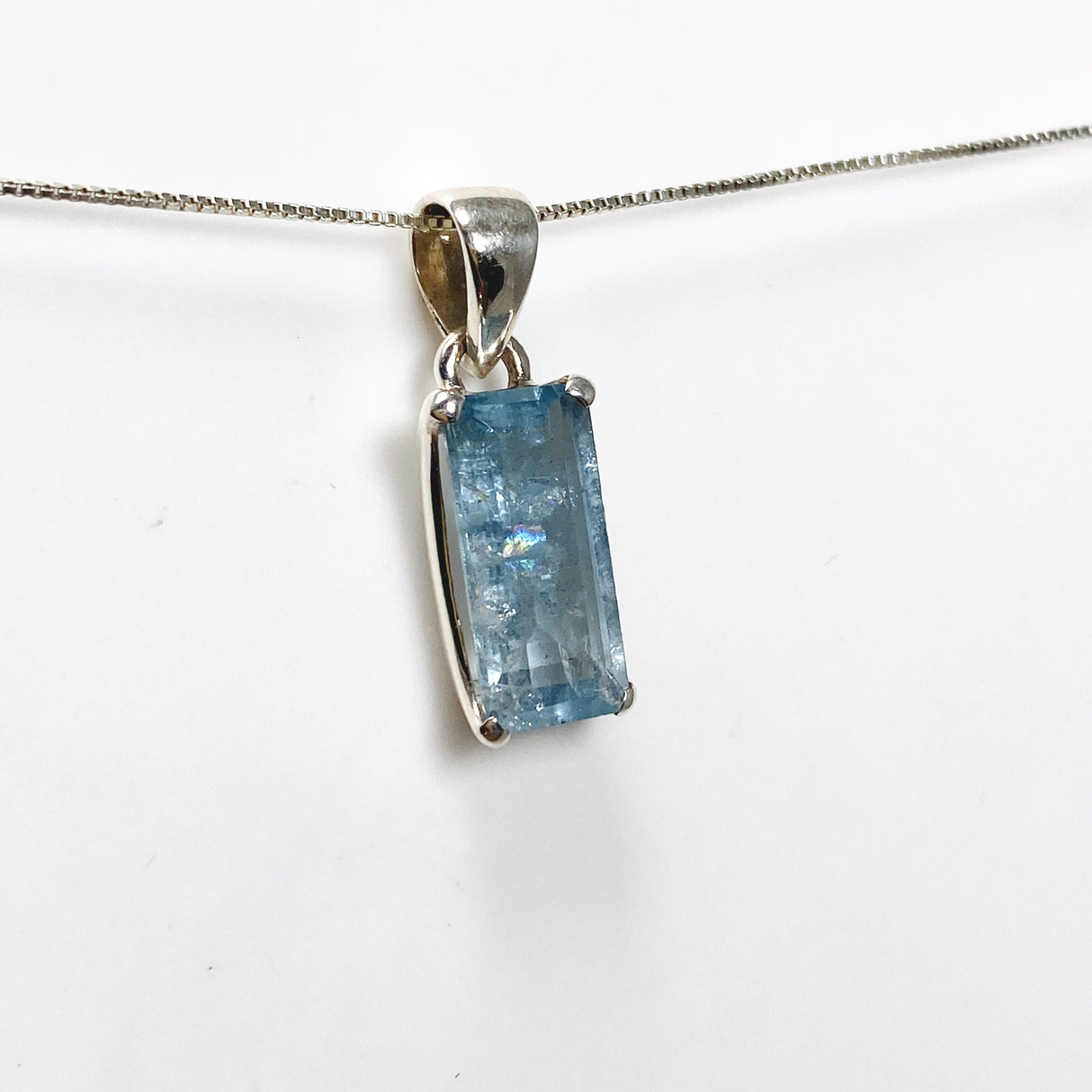 Aquamarine Rectangular Faceted Pendant PPGJ969
