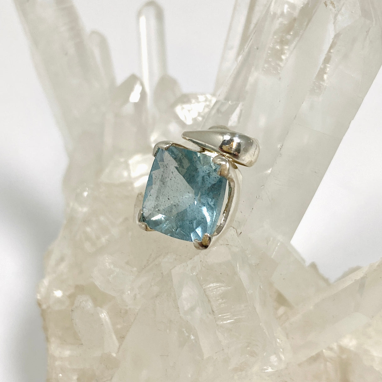 Aquamarine Square Faceted Pendant PPGJ1118