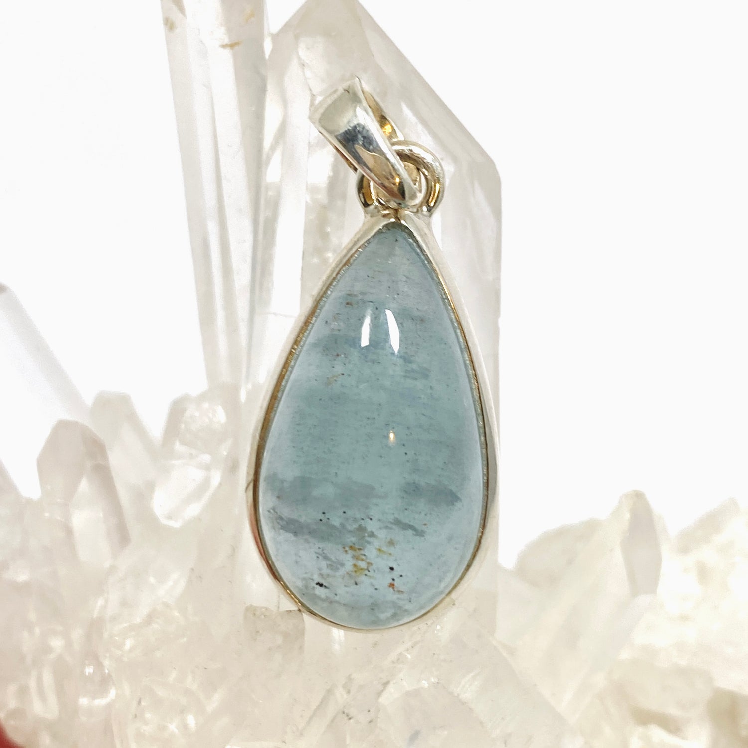Aquamarine Teardrop Cabochon Pendant PPGJ1119