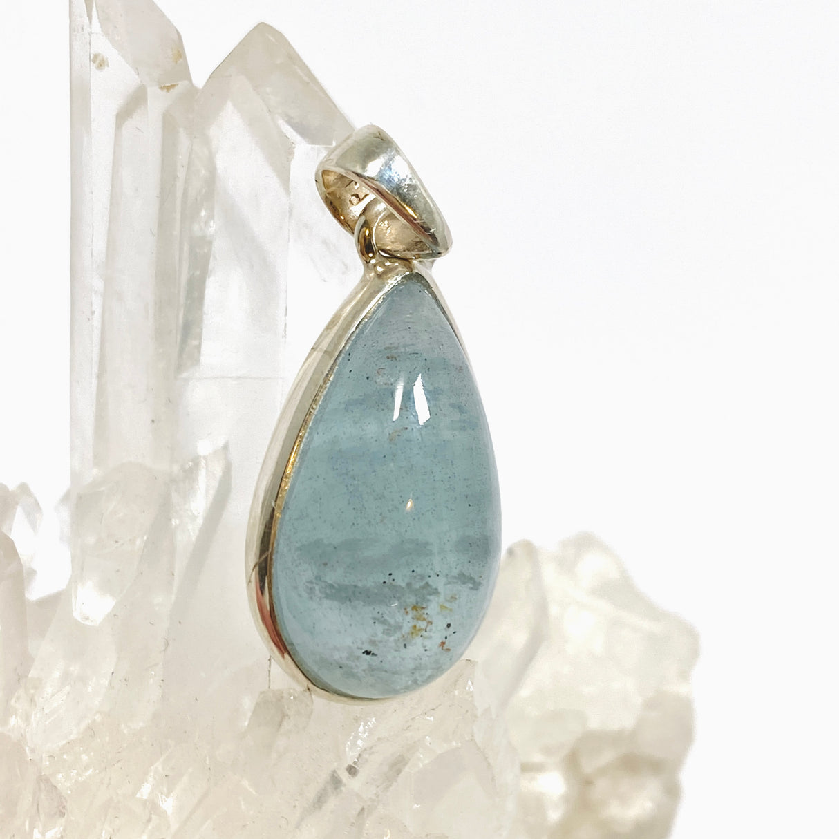 Aquamarine Teardrop Cabochon Pendant PPGJ1119