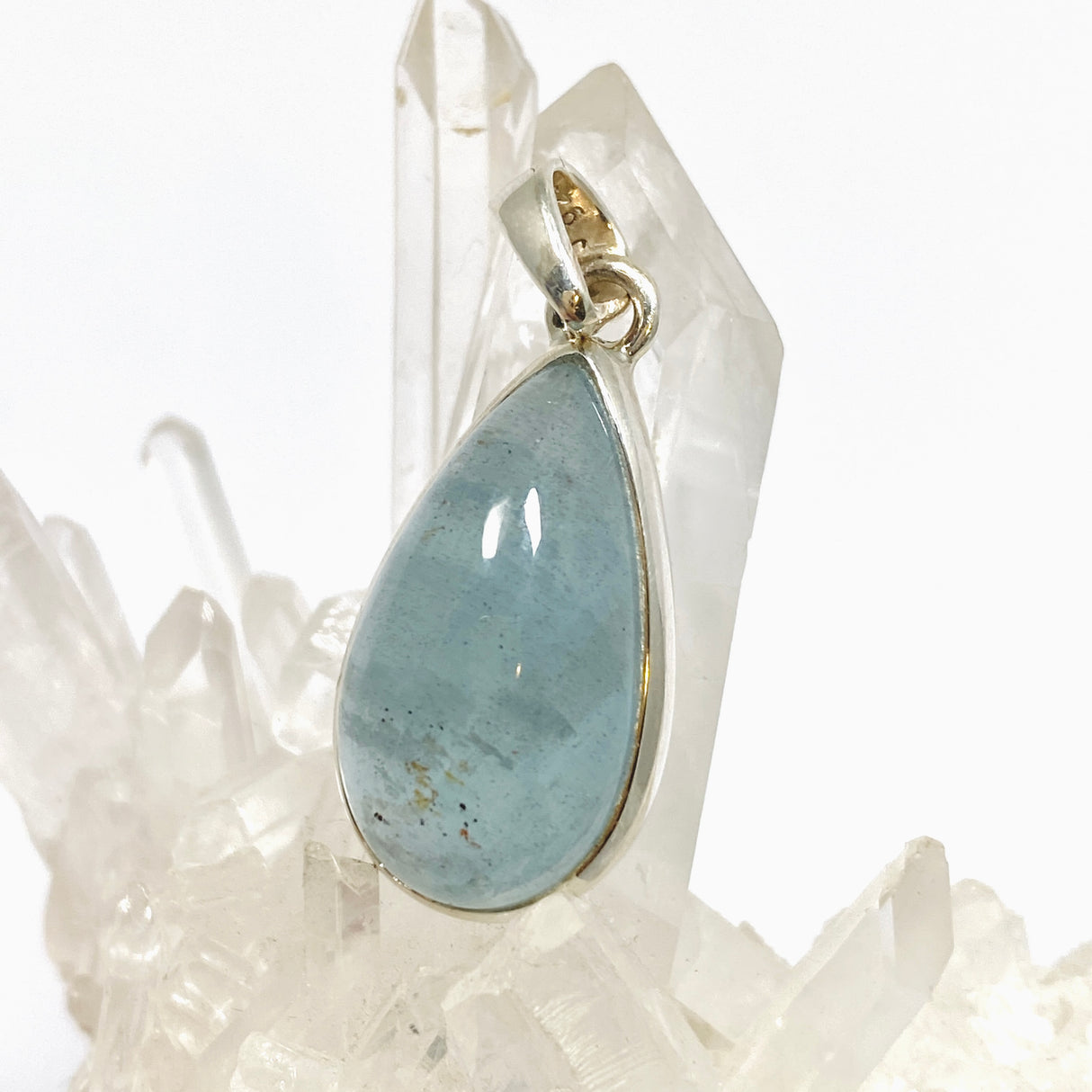 Aquamarine Teardrop Cabochon Pendant PPGJ1119