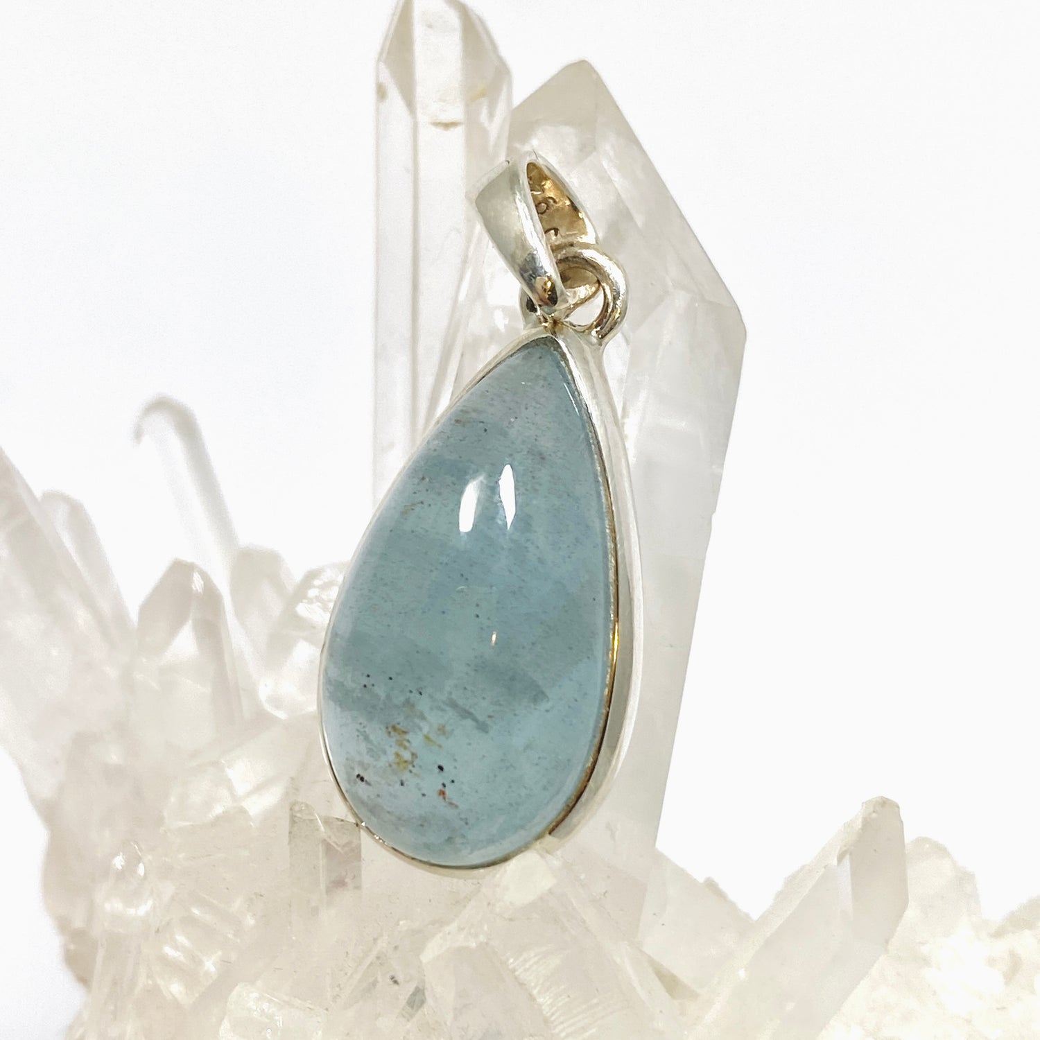 Aquamarine Teardrop Cabochon Pendant PPGJ1119
