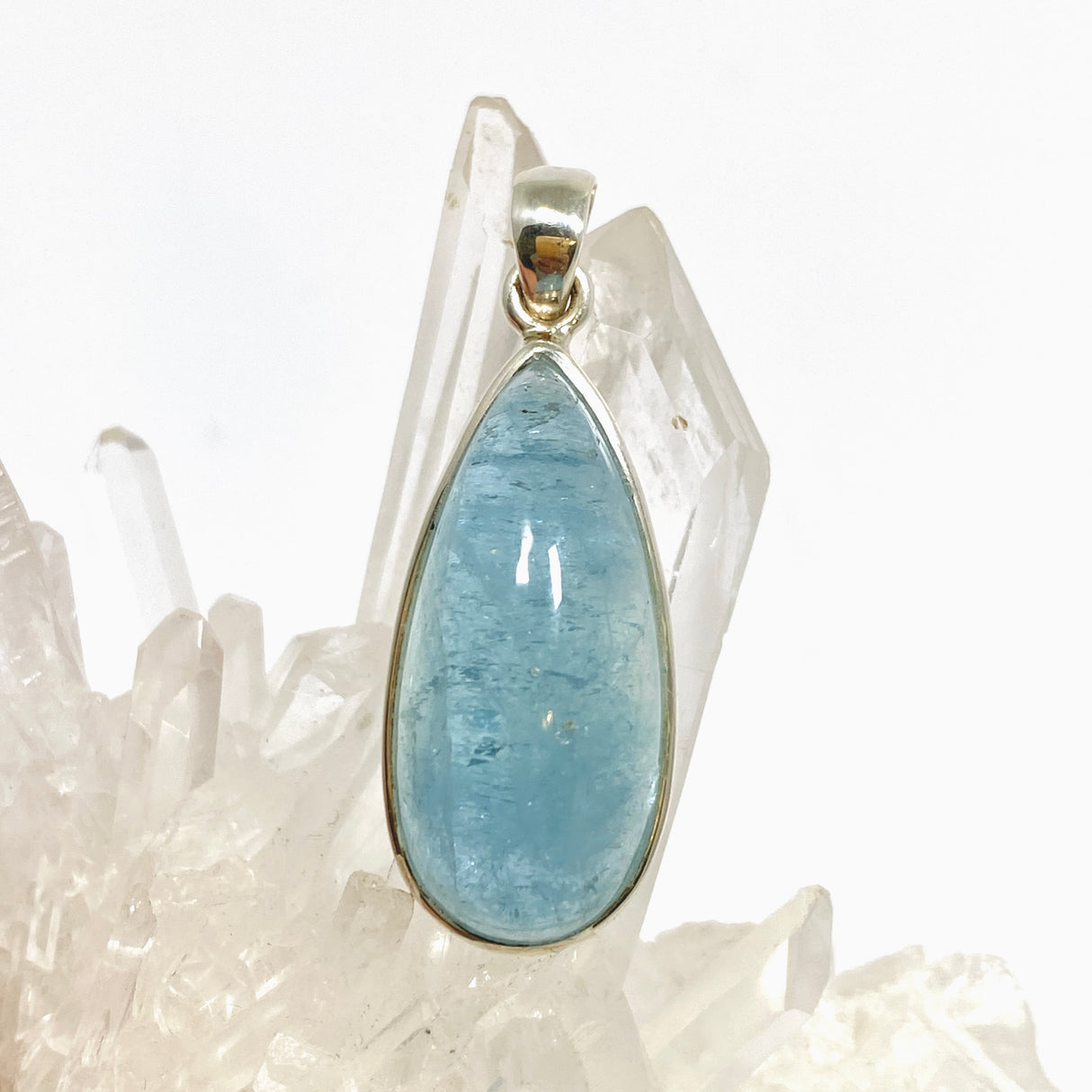 Aquamarine Teardrop Cabochon Pendant PPGJ1120