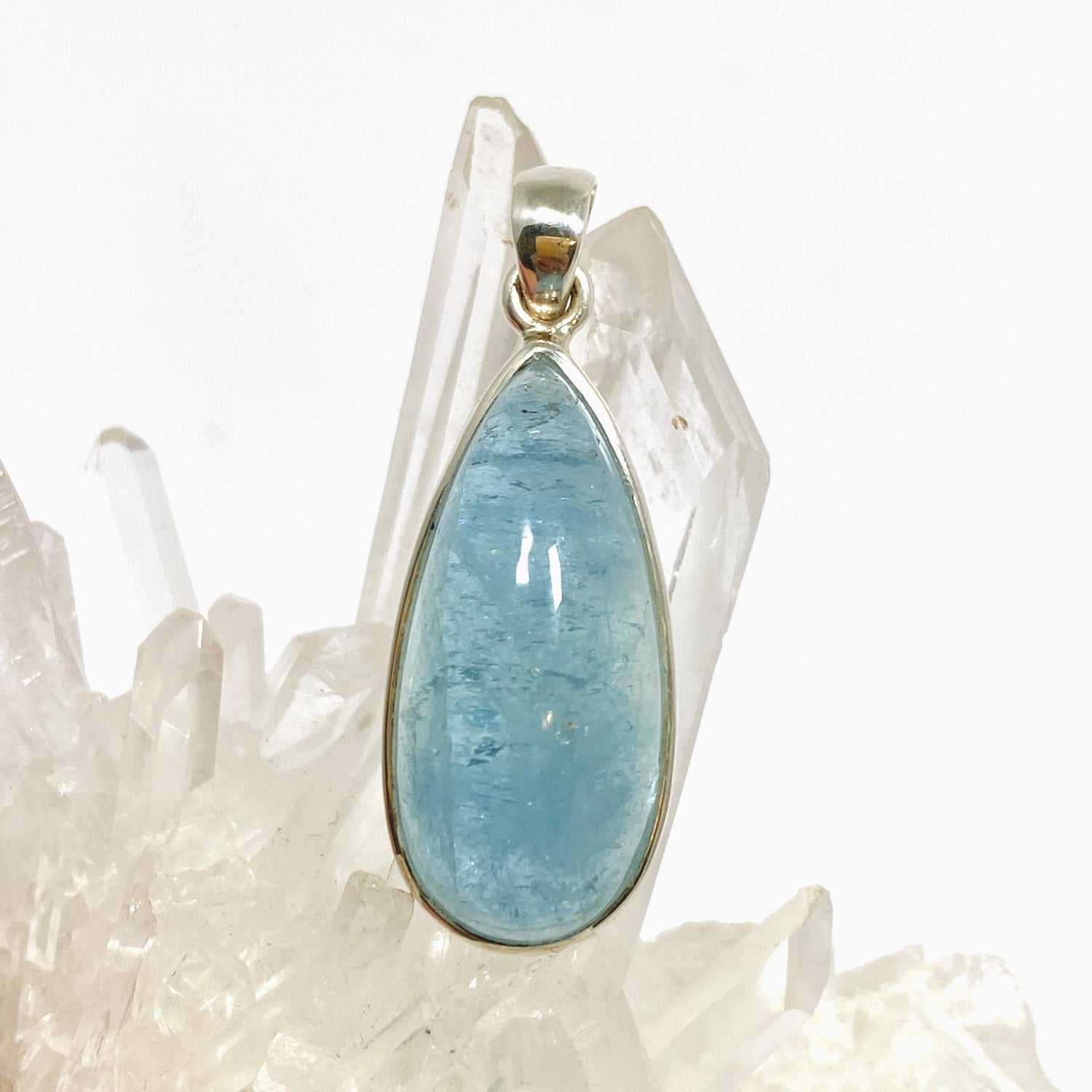 Aquamarine Teardrop Cabochon Pendant PPGJ1120