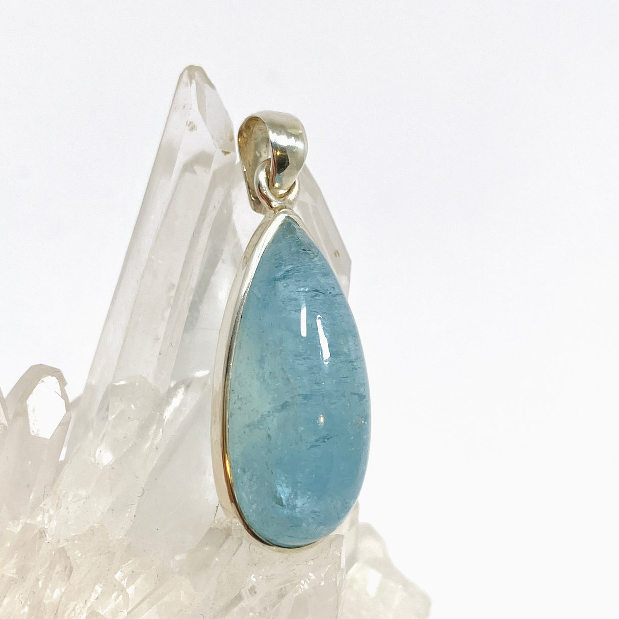 Aquamarine Teardrop Cabochon Pendant PPGJ1120