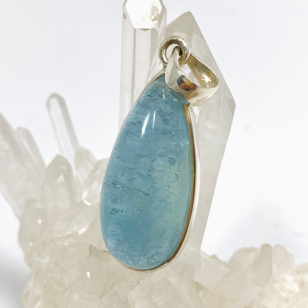 Aquamarine Teardrop Cabochon Pendant PPGJ1120
