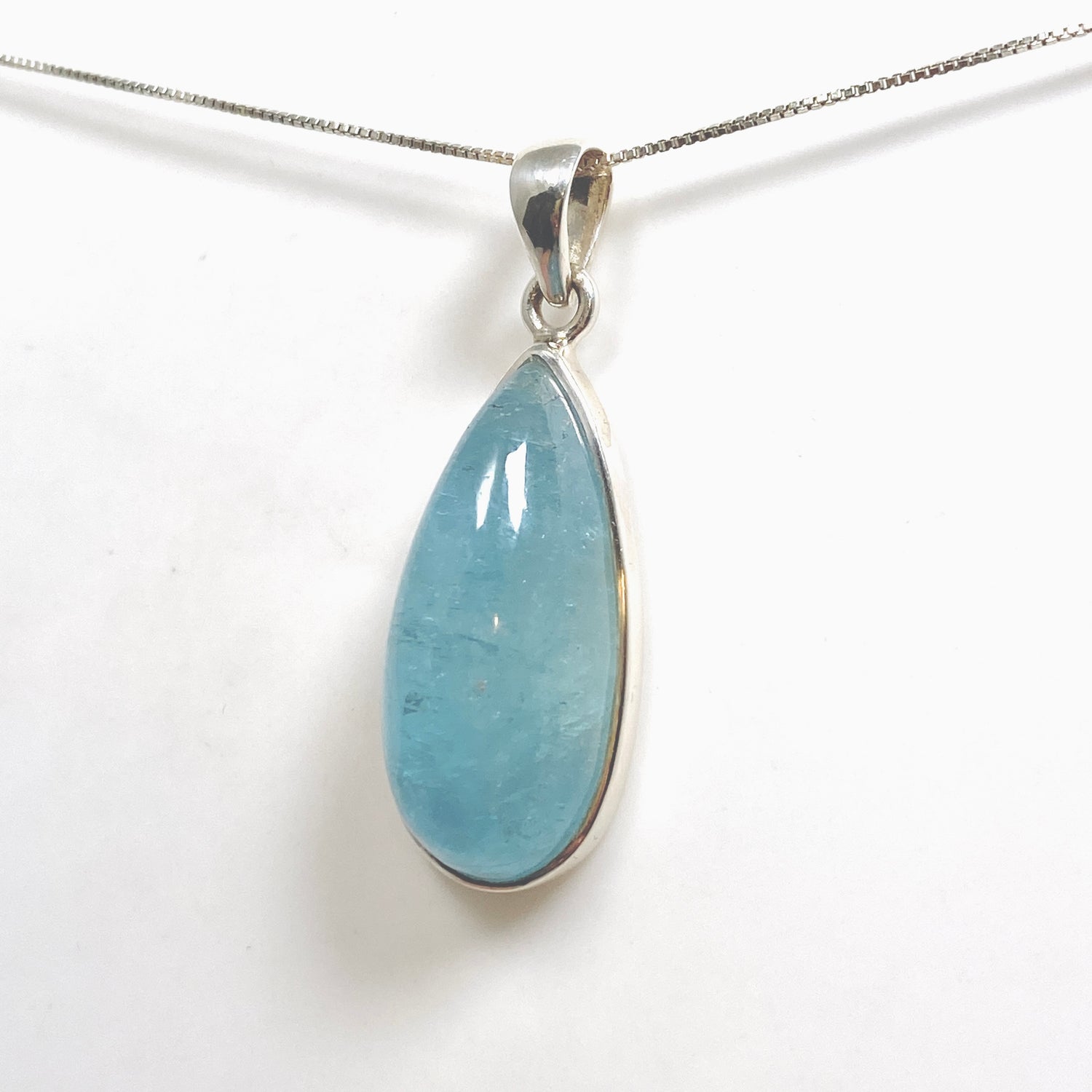 Aquamarine Teardrop Cabochon Pendant PPGJ1120