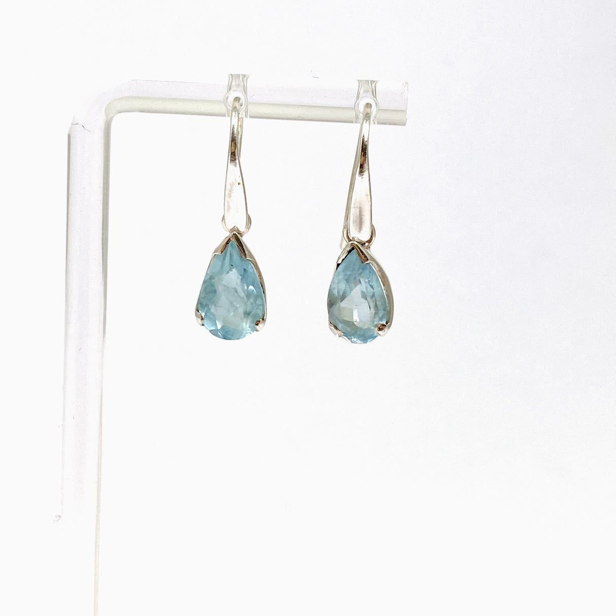 Aquamarine Teardrop Faceted Earrings PEGJ350