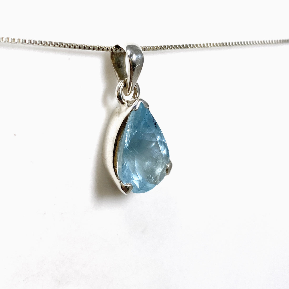 Aquamarine Teardrop Faceted Pendant PPGJ1130