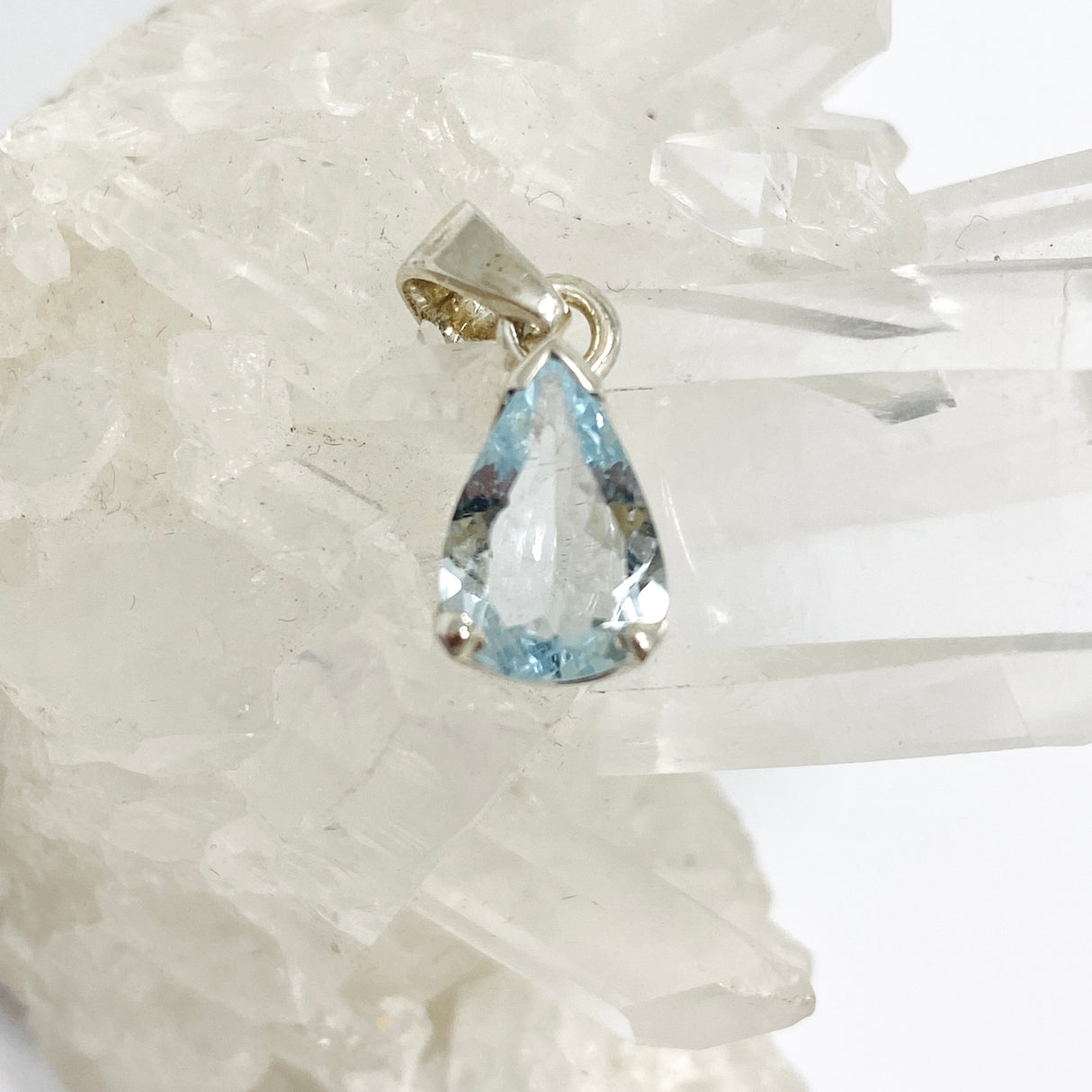 Aquamarine Teardrop Faceted Pendant PPGJ967