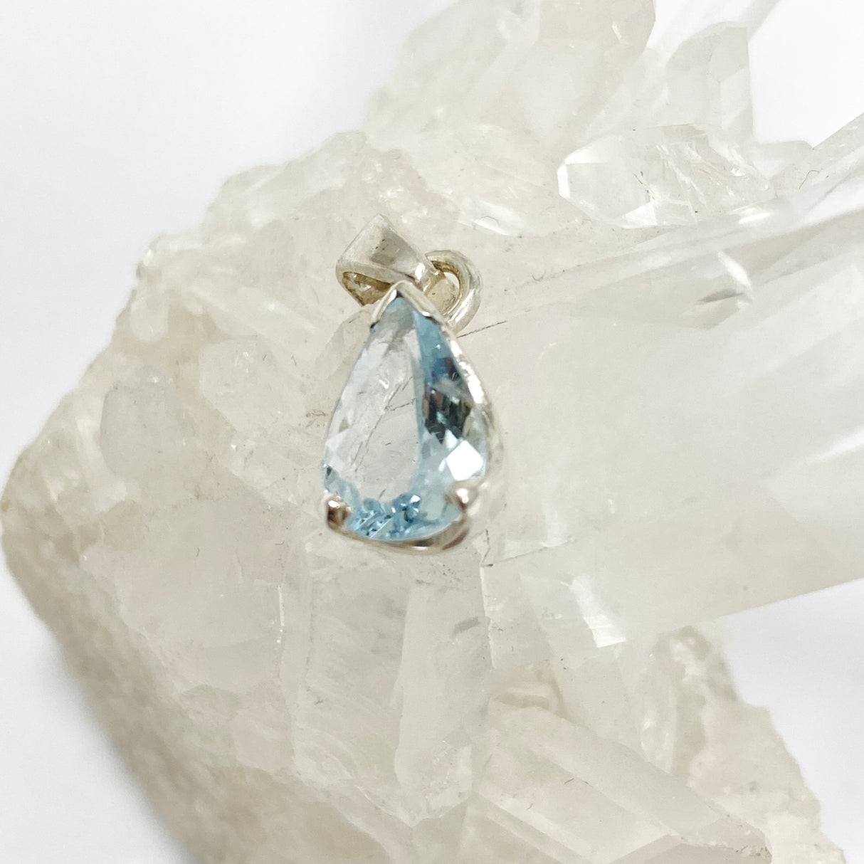 Aquamarine Teardrop Faceted Pendant PPGJ967