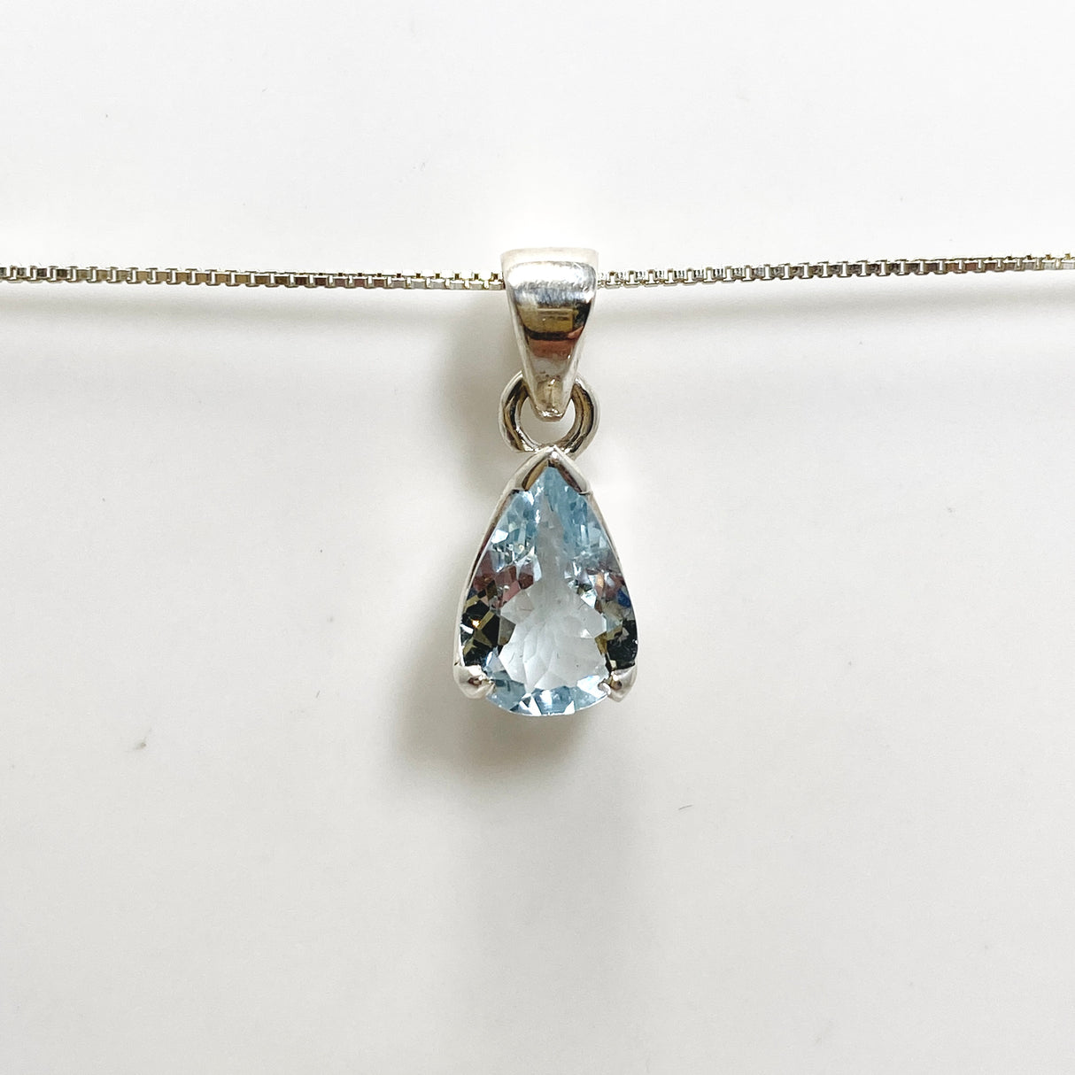 Aquamarine Teardrop Faceted Pendant PPGJ967