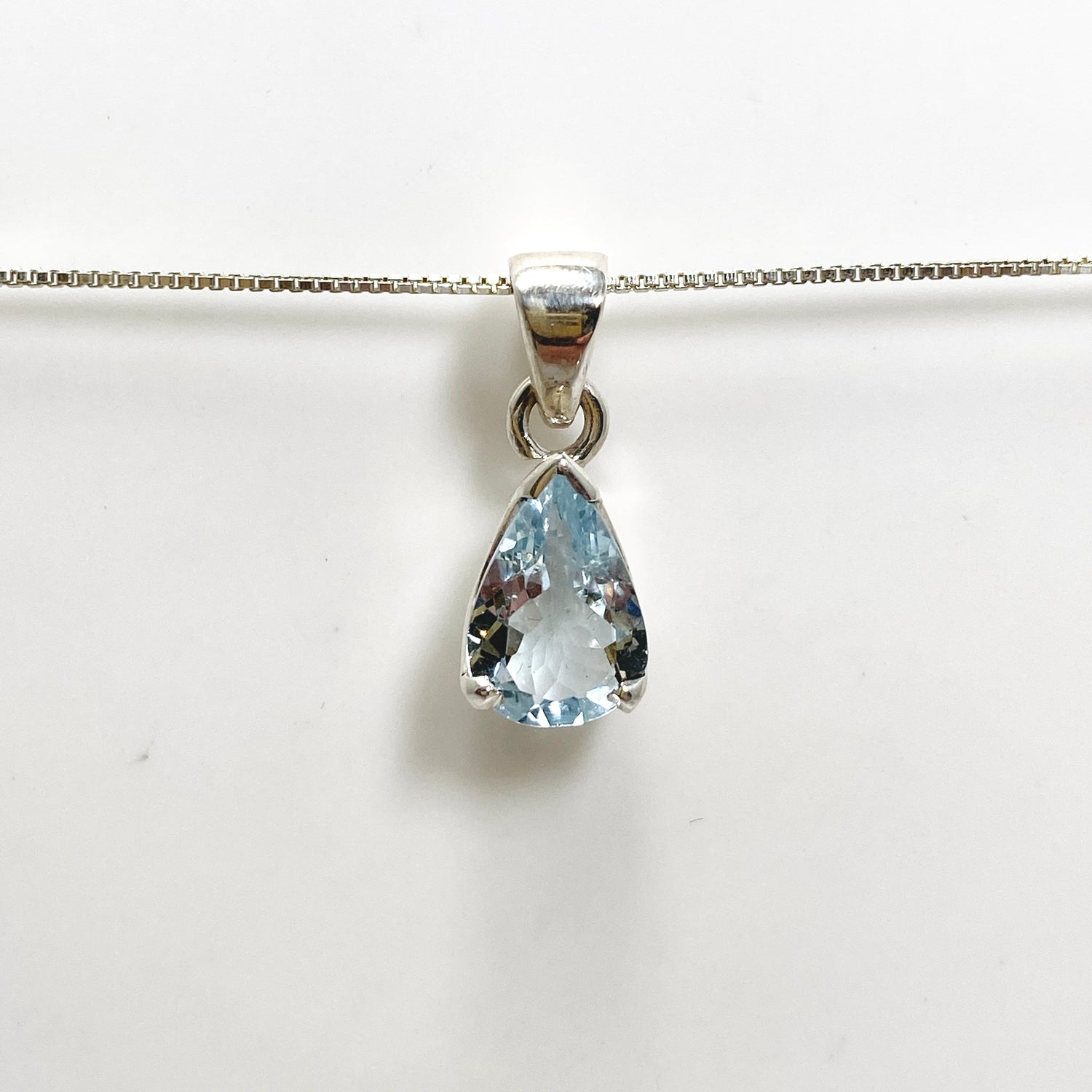 Aquamarine Teardrop Faceted Pendant PPGJ967