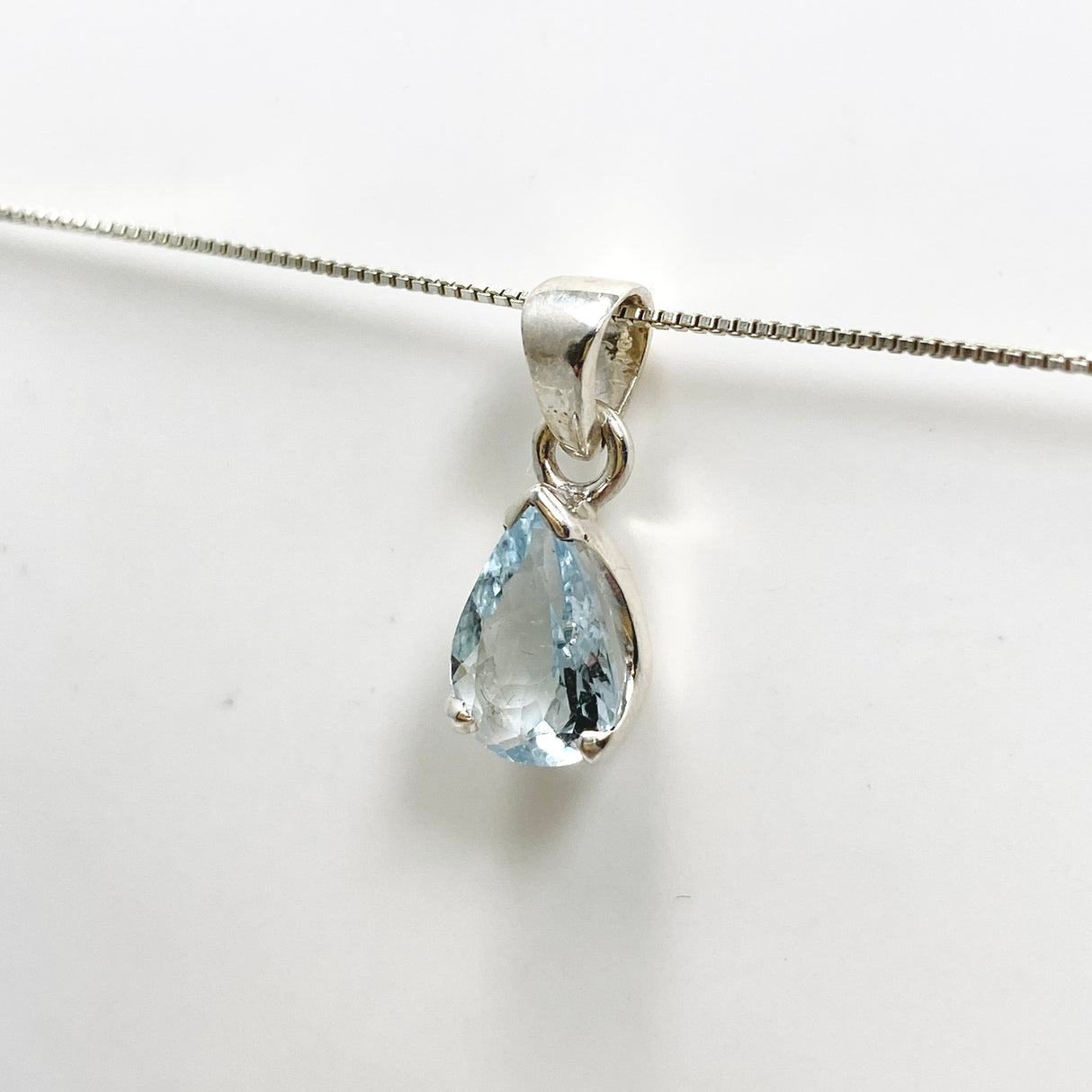 Aquamarine Teardrop Faceted Pendant PPGJ967