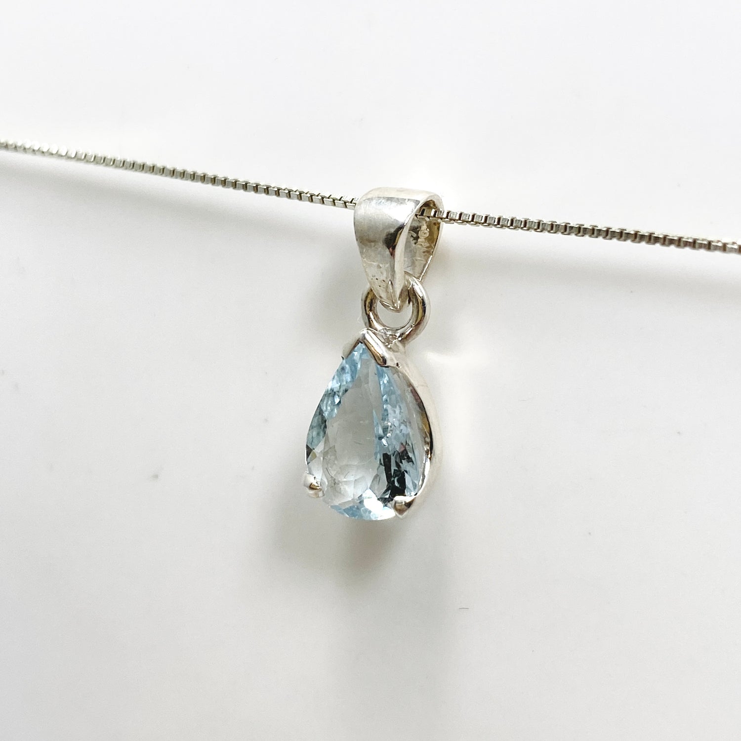 Aquamarine Teardrop Faceted Pendant PPGJ967