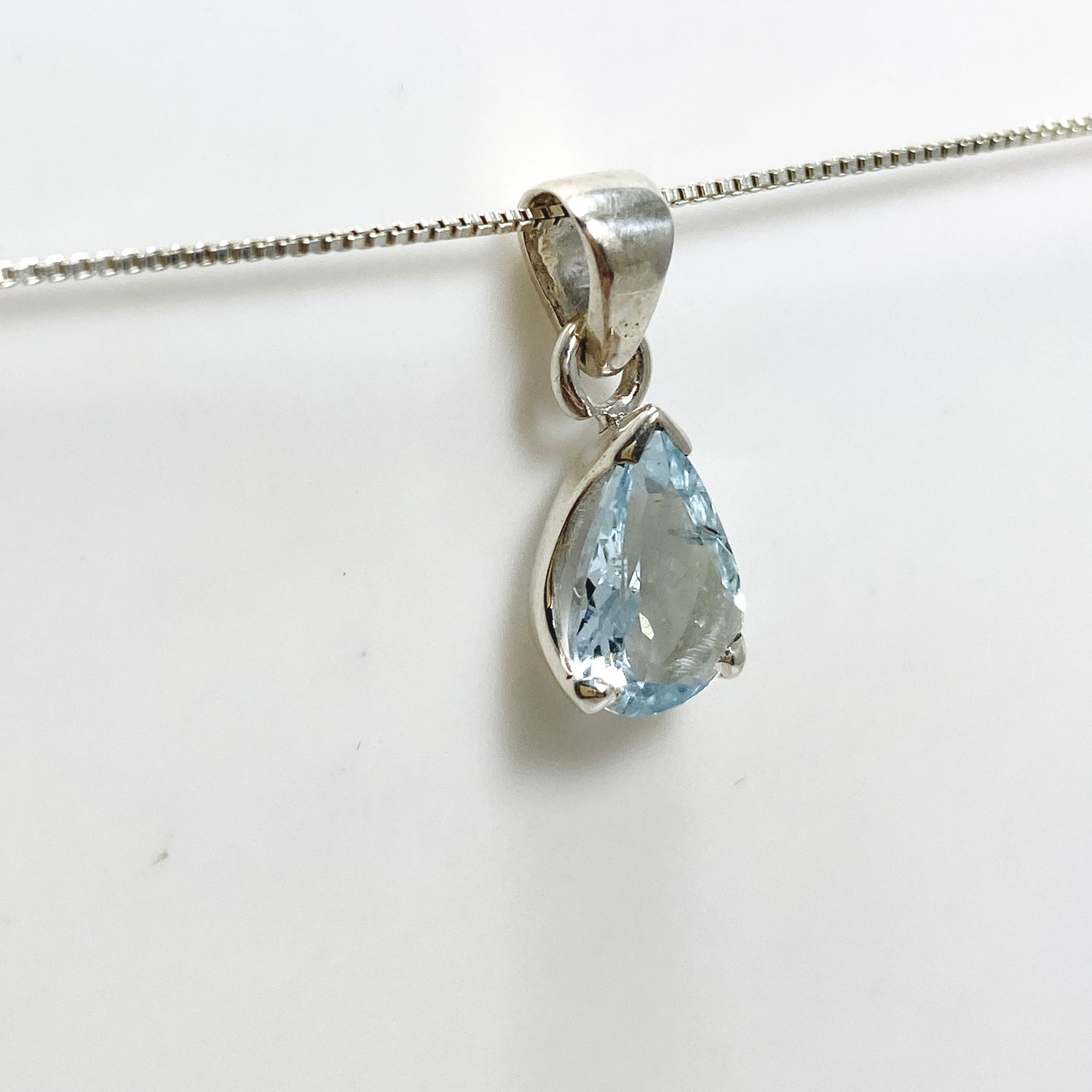Aquamarine Teardrop Faceted Pendant PPGJ967