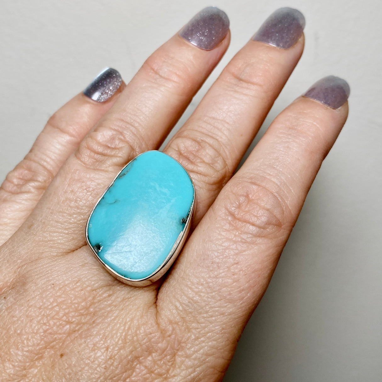 Arizona Turquoise Freeform Cabochon Ring Size 8 KRGJ3410
